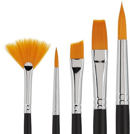 VBS Pinselsortiment Basic 5er Set aus Holz und Metall Pinselset