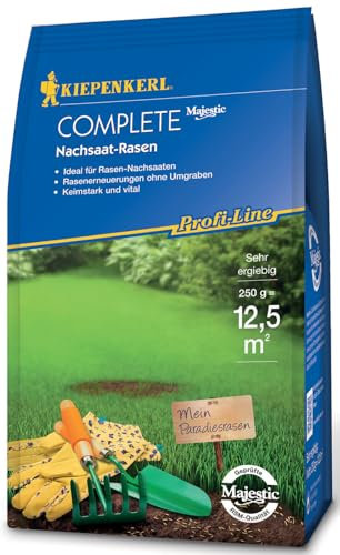 Kiepenkerl Profi-Line Complete Nachsaat-Rasensamen 662209 – Schnellkeimend, hochbelastbar – Rasen Reparatur Mischung – Schattenrasen – Turbo Nachsaat Rasen – 0,25 kg