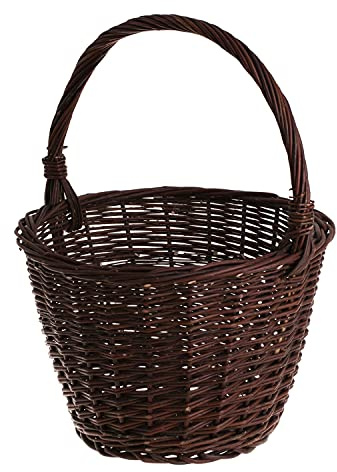 e-wicker24 Alles aus Weide Cestino da giardino in salice, cesto di vimini, sacchetto di salice per frutta e verdura, vaso di fiori in salice