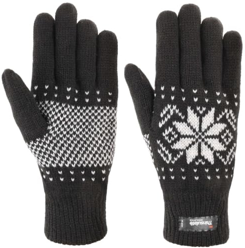 Lipodo Snowflake Strickhandschuhe Thinsulate Damen und Herren Herbst Winter