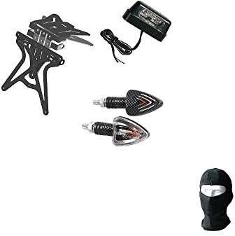 COMPATIBILE CON SUZUKI GSR 600 KIT PORTATARGA REGOLABILE PER MOTO UNIVERSALE NON SPECIFICO+2 FRECCE A LAMPADINA CARBON LOOK+LUCE TARGA LAMPA TUTTO OMOLOGATO