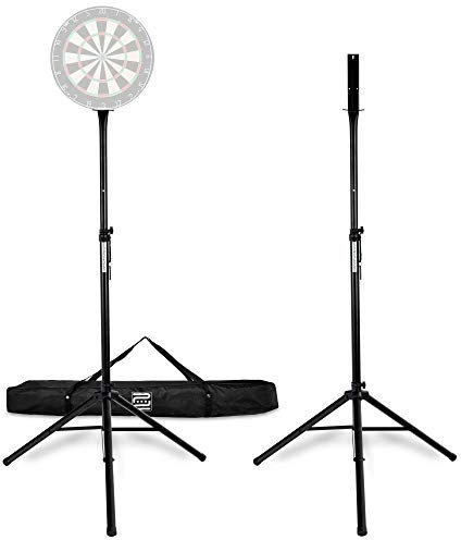 Pronomic DA-45S Ständer für Dartscheibe (Dartboard Halterung, Dartständer aus pulverbeschichtetem Stahl, stufenlos höhenverstellbar, Tasche) schwarz