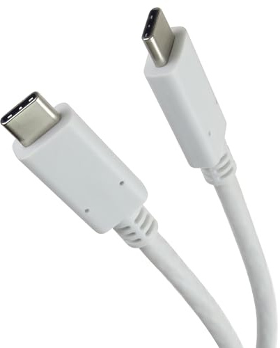 PremiumCord Cable de Conexión USB-C 3.2 Gen 1, Cable de Datos Superspeed ​​hasta 5Gbit/s, Cable de Carga hasta 2A, Potencia 40W, Clavija USB 3.2 Generación 1 Tipo C, Color Blanco, Longitud 1m