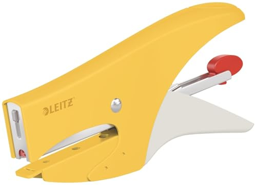 Leitz Heftzange, 15 Blatt, Hinterlademechanik, Inkl. P2 Heftklammern Nr. 10, Warmes Gelb, Cosy-Serie, 56450019