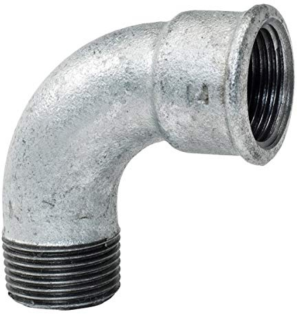 Bogen kurz 1 90 Grad IG/AG - Fitting aus Temperguss feuerverzinkt - Formteil Nr. 1A