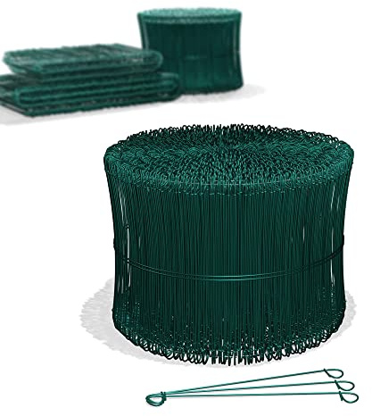 Heimfleiss® Alambre de atar hormigón 1,4 x 100-300 mm (1000 uds.) - Alambre revestido de PVC - Alambre de ojales para retorcerdora de alambre - Cierre de alambre para saco