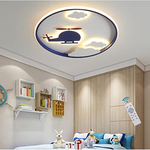 LED Kinderzimmer Deckenleuchte dimmbar mit Fernbedienung Deckenlampe Moderne Cartoon Flugzeug Wolke Deckenlicht Acryl Lampe Junge Mädchen Schlafzimmer Kronleuchter Innen Beleuchtung Leuchten,52cm