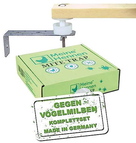 MeineHennen Original Milbensperre/Milbenfalle, der Milbenschutz Hühner - Einfache Montage im Hühnerstall - effektive Bekämpfung der roten Vogelmilbe/Hühnermilbe - Set mit Zwei Milbenfallen