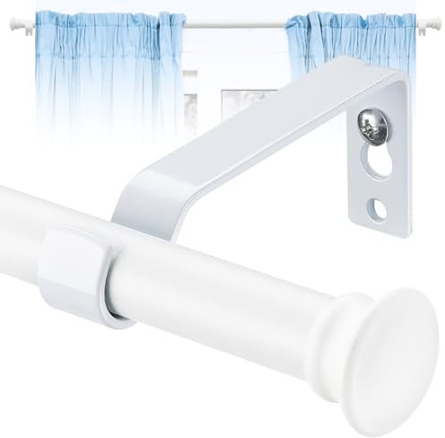 INFLATION Gardinenstangen - Heavy Duty Outdoor Gardinenstangen 76 bis 157 cm - 1,6 cm verstellbare mattweiße Gardinenstangen für Terrasse, Glasschiebetür, Wohnzimmer
