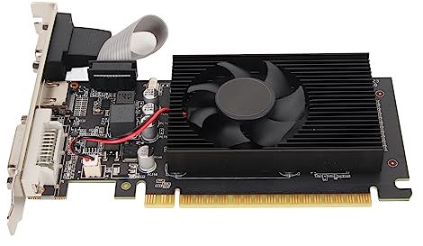 Carte Graphique GT610, Carte Graphique de Jeu 2 Go DDR3 64 Bits avec Ventilateur de Refroidissement, Prise en de L'interface VGA DVI HDMI, Carte Vidéo de Bureau