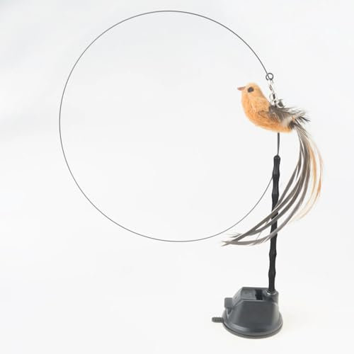 Primal Internet GmbH Katzenangel stabil & lang | Katzenspielzeug mit Vogel oder Feder | Katzen Selbstbeschäftigung Set (Mit Vogel)