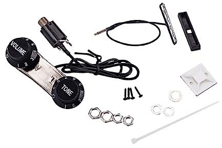 Abaodam Violin Pickup B51 Piezo Transducer Bridge with Tone and Volume Knob, Guitar Violin Pickup for Acoustic Instruments, Compatible with Stringed Performance and Recording
