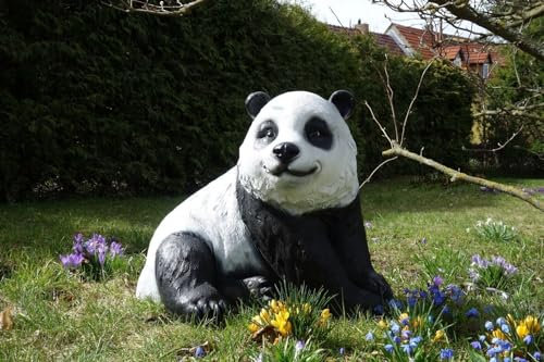 XXL Premium Panda sitzend lebensgross Pandabär Garten Deko Figur inkl. Lieferung per Spedition