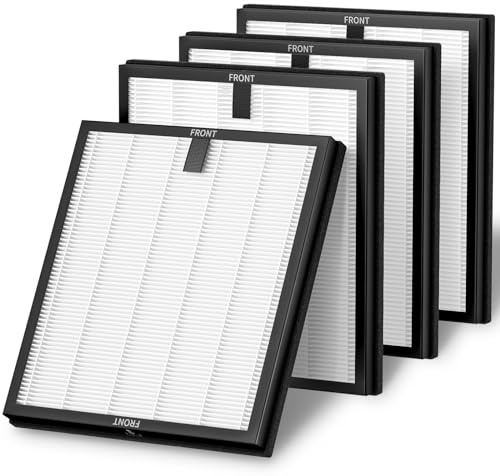 HY4866 Filters Compatible with MORENTO HY4866, WESTHEY HY4866, YIOU M1 Air Purifier, 3-in-1 H13 Ture HEPA Replacement Filters (Extra 4 Pre-filter) Enhanced Version for HY4866, 4 Pack