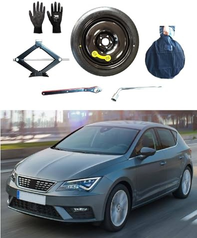 Notrad 16 kompatibel mit Seat Leon (2020>) mit Wagenheber, Schlüssel, Handschuhe und Tasche