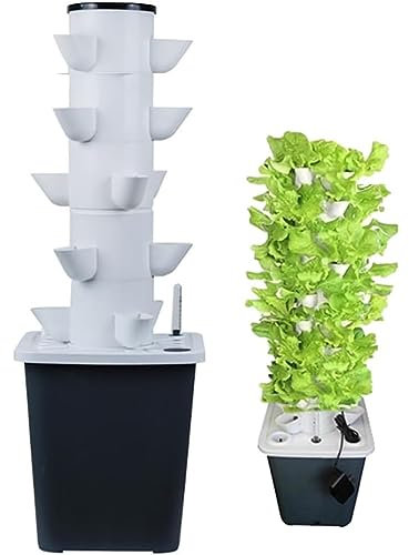 CHEMYO Hydroponic Growing System - Tower Garden, Pods Indoor Herb Garden Set with Timer, Hydration Pump and Mesh Pots - Grow Herbs, Fruits and Vegetables - Easy Setup