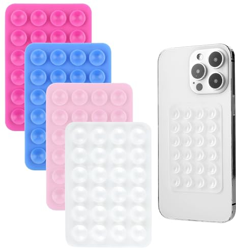 WY LIGHTING LEVEL 4 Stück Silikon Handyhalterung Saugnapf 4 Farben | Handy Saugnapf, Smartphone Halterung, Auto Saugnäpfe, Handyhalter, Autohalterung, Kompatibel für Alle Handy-Modelle
