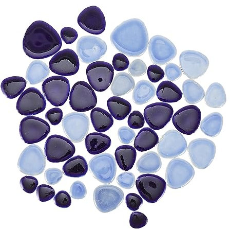 SEWOART 1tasche Keramische Mosaikfliesen Diy Pebble Stones in Einzigartiger Form Langlebig Kratzfest Leicht Und Portabel Zum Freien Zusammenstellen Und Kreativen Basteln Mit Flachen Dekost