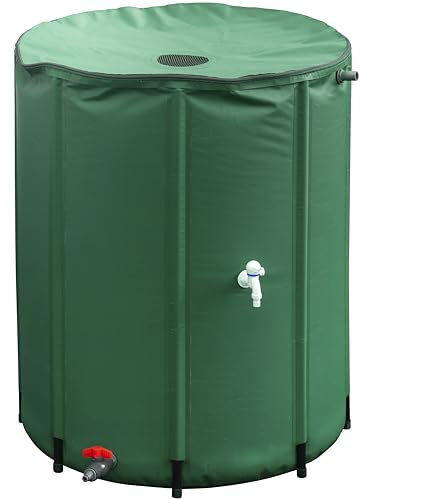 Meister Regentonne faltbar - 500 Liter - 98 x Ø 80 cm - Kunststoff - grün / Regenfass / Regentonnenbehältnis / Wasserspeicher / 9968400