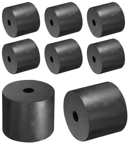 QUARKZMAN Arandela Gruesa de Goma Negro 50x10x40mm (OD*ID*Grosor) 8pcs | Almohadilla de Aislamiento Antivibración Planas Ojales Amortiguador Antideslizante Kit de Espaciador Redondo Grueso