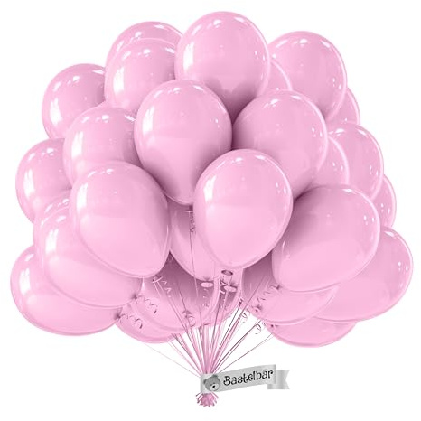 BIO Rosa Luftballons • [100 Stück] • MADE IN EU • Premium Ballons aus 100% reinem Naturlatex • Helium Luftballons Bunt • aus natürlichen Rohstoffen • Luftballons Geburtstag