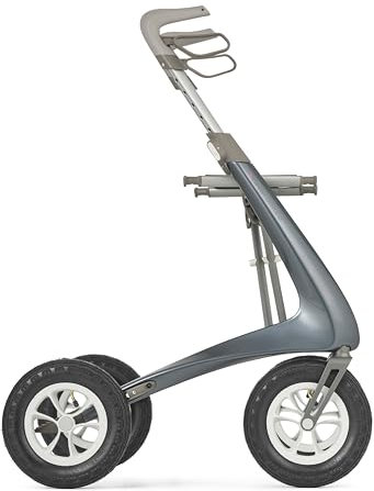 byACRE Carbon Overland | All terrain Carbon Rollator | Grandi ruote pneumatiche | Leggero a soli 6,7 kg | Pieghevole e con sedile (Blu notte)