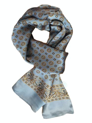 Pupatuch Halstuch Herren 100% Seide Schal Vintage Pattern Seidenschal Herrenschal