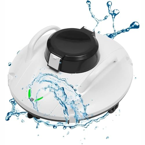GHRERTX Cordless Robotic Pool Vacuum Cleaner,Pool Vacuum with Self-Parking,120Mins Runtime,Auto-Reserve 23° Climbing - Ideal for Above Ground Pool Under 8.2FT Depth & 861Sq.Ft Area