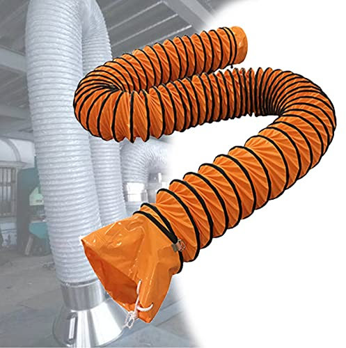 KKIPSCE Flexibler PVC-Schlauch, 20–50 cm Durchmesser/10 m – einziehbarer, isolierter Lüftungsschlauch für Wäschetrockner, Abluftventilator, Klimaanlage, 10 m-50 cm