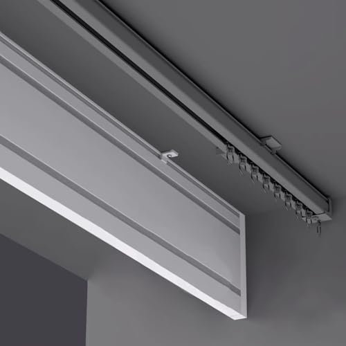 Verdunkelungsvorhang-Volant-Kasten für Fenster/Balkon, dekorativer Vorhang, Querbehang, Deckenkästen ohne Schienen, 10,5/14 cm hoch, schwarz, 1,5 m