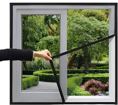 Porte Moustiquaire Rideau pour Porte d Entrée Intérieur/Patio/Coulissante Facile à Installer（75x200cm Nero）