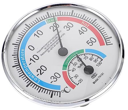 UKCOCO Thermomètre Et Hygromètre Précis Pour Maison, Hôtel, Usage Intérieur Et Extérieur, Affichage à Code Couleur Facile à Lire