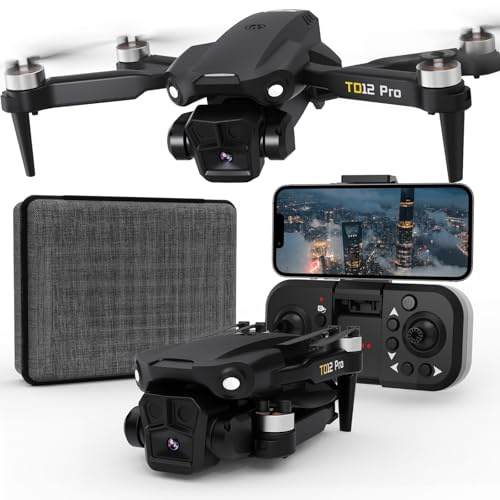 Toladrone Drone para Principiantes, Dron con Cámara 4K, Mini Drones Plegables con Posicionamiento por Flujo Óptico, Modo sin Cabeza, Drones con Motor sin Escobillas para Adultos, TD12PRO