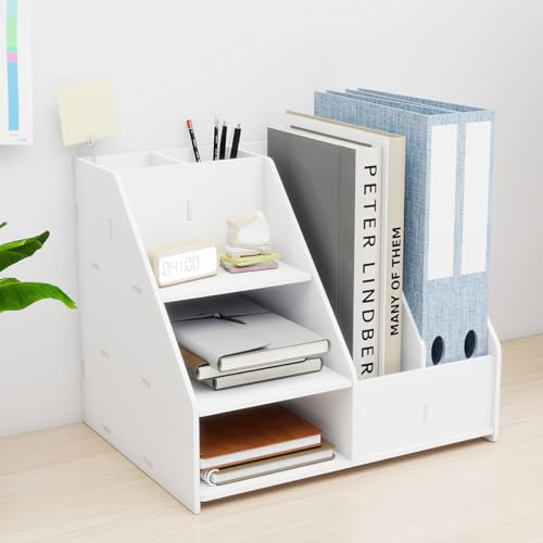 PUNCIA 3-Tier Office White Letter Tray Desk Tidy Organiser