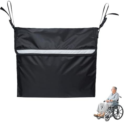 Rollstuhltasche Hinten,Aufbewahrungstasche für Rollstuhl,Wasserdicht Oxford Rollator Tasche,Rollatortasche,Aufhängen Multifunktional mit reflektierenden Streifen für Armlehne zum Rollstuhlfahrer