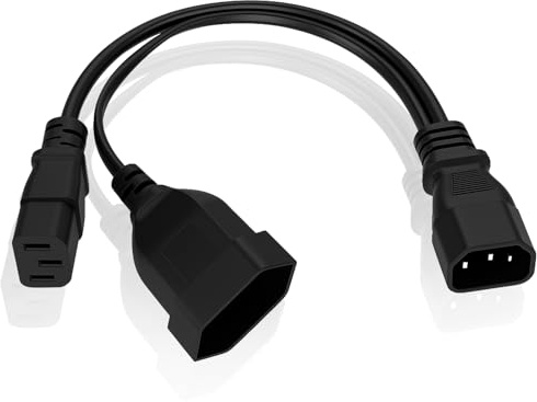 Cavo di alimentazione Y-Splitter 30 cm, IEC 60320 C14 a C13 + presa Euro CEE7/16, 250 V 10 A c14 a schuko adattatore cavo di prolunga elettrico per PC monitor UPS PDU dispositivi elettrici
