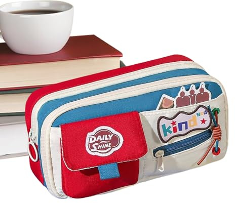 Generisch Schulmappe Federtasche | Ästhetisches Vintage Großraum Zip Pen Etui Für Teenager Studenten Klassenzimmer Lehrer
