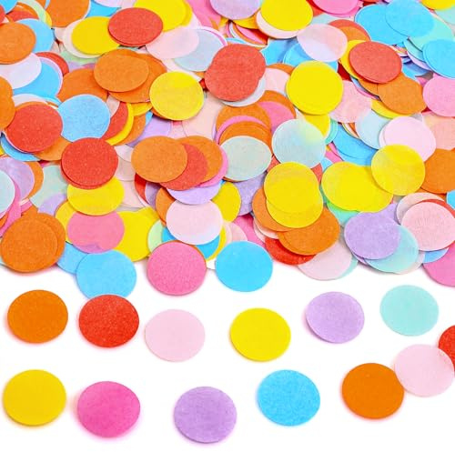 Xnegau Round Confetti - 6000 Pcs Paper Confetti 2.5cm Multicolor Table Decor for Wedding,Birthday,Party,Festival,Arts Craft,DIY (50g)