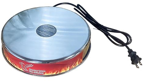 Generisch 2026 Beheizter Tränkenapf Edelstahl mit konstanter Temperaturregelung für Geflügel in der Wintersaison (Silver, 26cm)