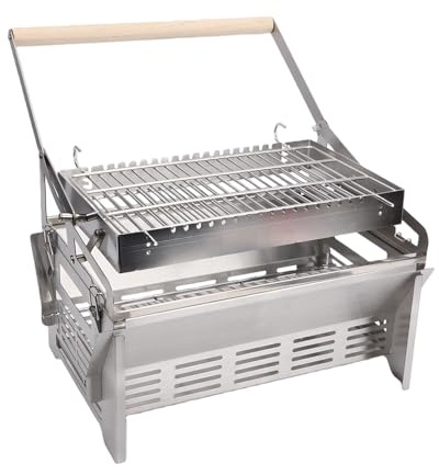 BAFOVY Roterande BBQ Grill 360 Graders Vändning Kolgrill Bärbar