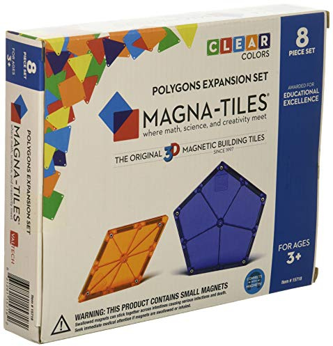 Magna-Tiles Polygons Expansionsset, die original magnetischen Bausteine für kreatives Open-Ended Play, Bildungsspielzeug für Kinder ab 3 Jahren + (8 Stück)