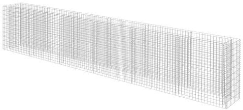vidaXL Galvanized Steel Gabion Raised Bed - Weather- Garden Planter for Patio, Featuring Large Outer Dimensions and Customizable Fill