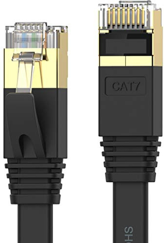 Cat 7 Ethernet Cable 35 ft High Speed 10Gbps 600MHz, Shielded Ethernet Cord, LAN Cable with RJ45, Weatherproof Flat Internet Network Patch Cord, Fast LAN Wire for Gaming, PS5/4/3, Xbox, Modem, Router