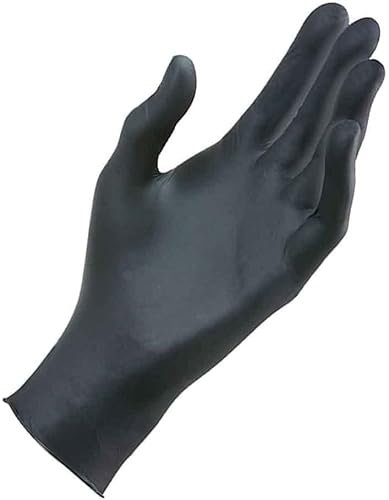 Tulip Guanti monouso nitrile colore nero, misura L,100 unità, (confezione da 1)