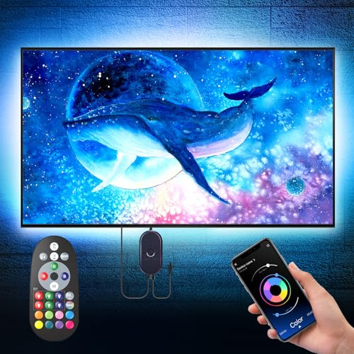 Luces LED para retroiluminación de TV de 75 a 85 pulgadas con control remoto, para espejo, PC, control de aplicación, sincronización con música, iluminación de sesgo, luces LED USB RGB 5050