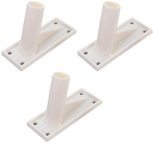 Cabilock Self Adhesive Wall Mounted Flag Pole Holder Brackets Set of 3 Weather Resistant Flagpole Base for Outdoor Garden Seasonal Flags Quick and Stable Installation
