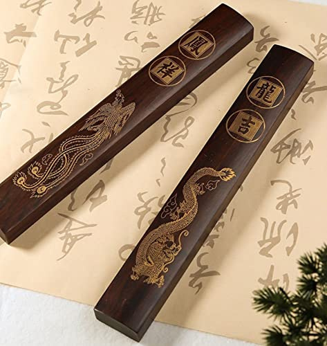 Wooden Chinese Calligraphy Paperweight - Wood Paperweight, Flat Paperweight - Pressing on The Paper, Holding Paper Flat - Brush Paintig Writing （1 Pair 7 inches） Drawing Calligraphy Practice Tool