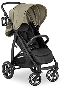 hauck Rapid 4D, Olive - Pushchair with Rubber Wheels, Raincover & Cup Holder, Compact One-Hand Folding, Height-Adjustable, Fully Reclining from Birth up to 22 kg, UPF 50+