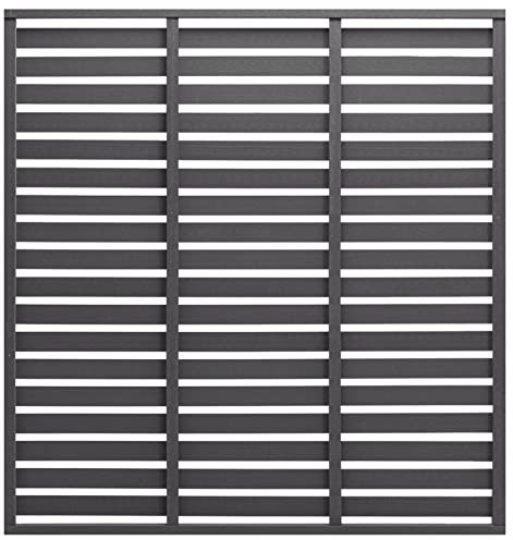 ZEYUAN Zaunelement, Sichtschutzstreifen, Sichtschutzzaun, Garten Zaunschutz, Balkonzaun, Stabzaun, WPC 180 x 180 cm Grau