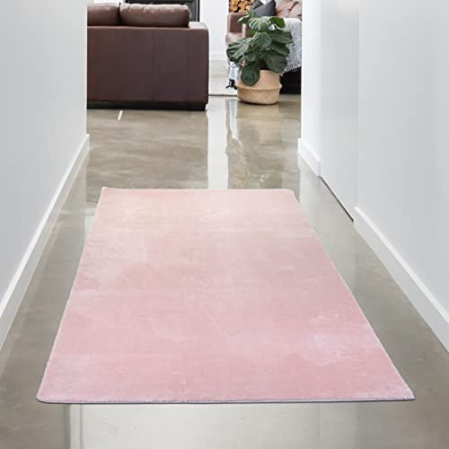 CARPETIA Tapis Shaggy Salon de Tapis Moquette Flokati en Rose, 80x150 cm